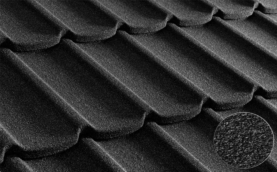 Композитная черепица METROTILE Мистраль черный,1305*415 мм